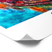 グダンスクポーランド旅行水の色の手描き ポスター (角)