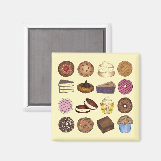 グッズ焼いたカップケーキクリームプフマフィンクッキーケーキ マグネット (正面/裏面)