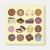 グッズ焼いたカップケーキクリームプフマフィンクッキーケーキ マグネット (正面)