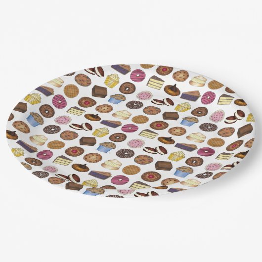 グッズ焼いたグルメマフィンケーキウーピーパイカップケーキ ペーパープレート (アングル)