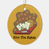 グッズ焼いたパンベーカリーかわいいかわいいパンの愛 セラミックオーナメント (左)