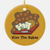 グッズ焼いたパンベーカリーかわいいかわいいパンの愛 セラミックオーナメント (裏面)