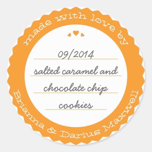 グッズ焼いたラウンドギフトラベルステッカーサークルオレンジ ラウンドシール (正面)