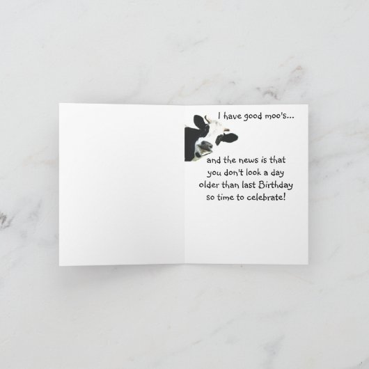 グッドおもしろいニューカウエイジ誕生日 カード (内部)