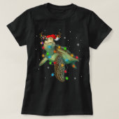 グッドアシュテウミガメのクリスマスライトおもしろい Tシャツ (デザイン正面)