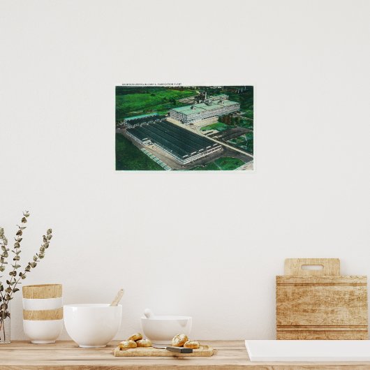 グッドイヤー・ツェッペリン製造の空中眺め ポスター (キッチン)