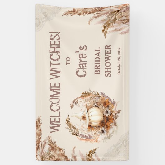 グッドウィッチハロウィーンブライダルシャワーウェルカムバナー 横断幕 (縦)