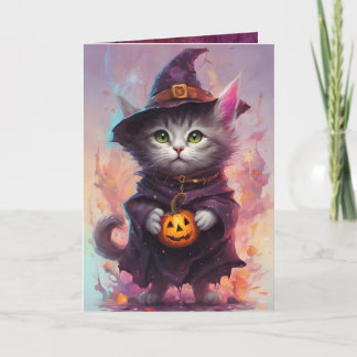 グッドウィッチ子猫かわいいハロウィーン猫あいさつ カード