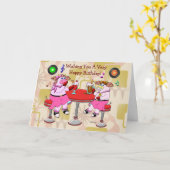 グッドオールドファッションド誕生日 カード (黄色い花)