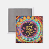 グッドカラフルビーズオンリーインスピリシティ勇気付けられる マグネット (正面/裏面)