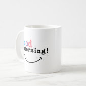 グッドカラフルモーニングタイポグラフィコーヒーマグ コーヒーマグカップ (正面左)