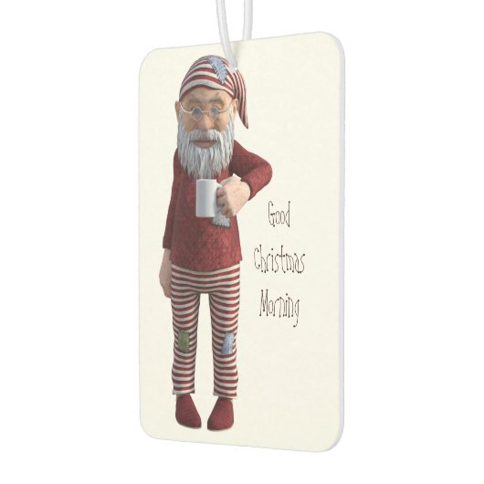 グッドクリスマスモーニングパジャマ格言 カーエアーフレッシュナー (左)