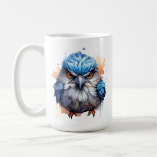 グッドグッピー朝の鳥かわいいフワフワ怒ブブルー コーヒーマグカップ