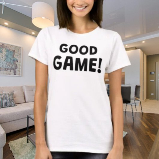 グッドゲーム！|大胆なゲーマー勝利タイポグラフィTシャツ Tシャツ