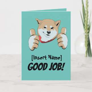 グッドジョブかわいい犬の折り返しグリーティングカード カード