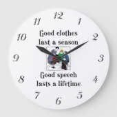 グッドスピーチスクールことわざウォールクロック ラージ壁時計 (正面)