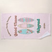 グッドタイムズアヘッドサーフボードファミリービーチバケーション