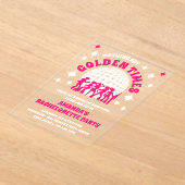 グッドタイムズグルービーピンクバチェロレッテ アクリル招待状 (レイダウン)