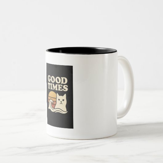 グッドタイムズレトロ-ヴィンテージ前向きビベス ツートーンマグカップ (正面右)