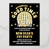 グッドタイムズ グルービー ブラック ニューイヤーズイブ パーティー フォト 箔招待状 (正面)