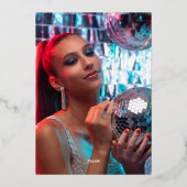 グッドタイムズ グルービー ブラック ニューイヤーズイブ パーティー フォト 箔招待状 (裏面)