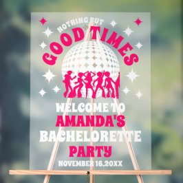 グッドタイムズ ブライズテイルパーティー ウェルカム フロステッド アクリルサイン