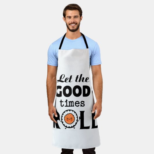 グッドタイム転がかわいいすし エプロン (着用した状態)