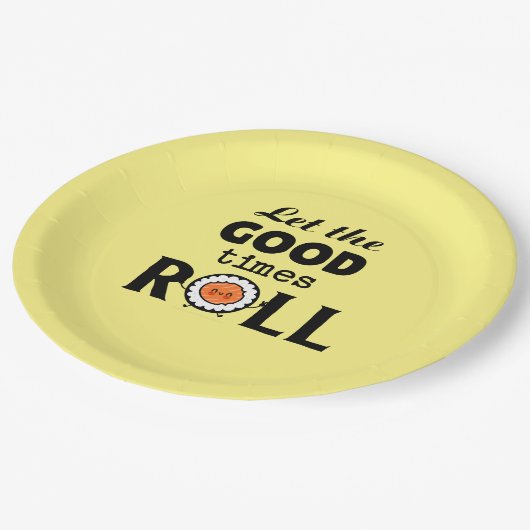 グッドタイム転がかわいいすし ペーパープレート (アングル)