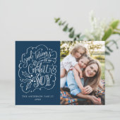 グッドチディングオブ心地よい&ジョイタイポグラフィネイビー シーズンカード (スタンド正面)