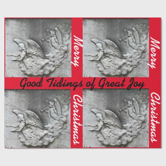グッドティディングズ素晴らしジョイメリークリスマスエンジェル紙 ラッピングペーパー (フラット)