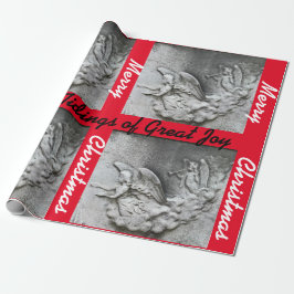 グッドティディングズ素晴らしジョイメリークリスマスエンジェル紙 ラッピングペーパー