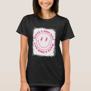 グッドデイスマイル顔かわいい漂白おもしろい Tシャツ