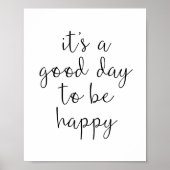 グッドデイズハッピーデーやる気を起こさせるタイポグラフィ ポスター (正面)