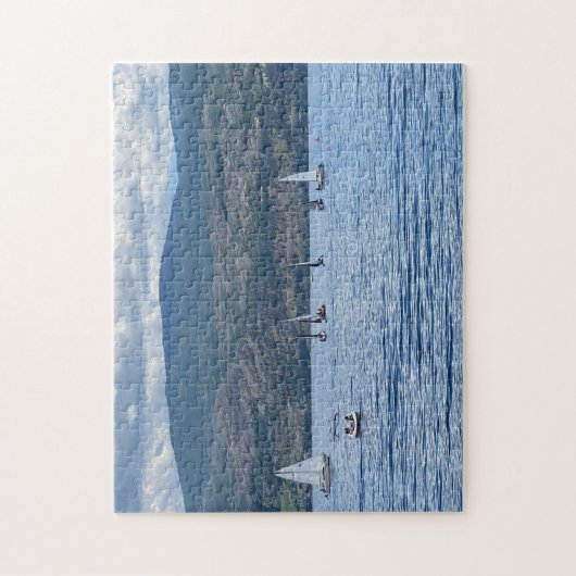 グッドデイセーリングセーリングセーリングボート湖の水の風景ジグサ ジグソーパズル (縦)