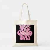 グッドデイレトロスマイル顔ハッピー顔 名門私立校風の トートバッグ (裏面)