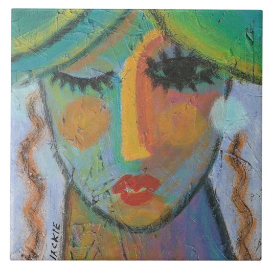 グッドデイ抽象芸術絵画アクリルOSB タイル (正面)