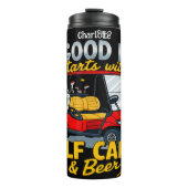 グッドデイ:ゴルフカート、ビール、おもしろい タンブラー (正面)