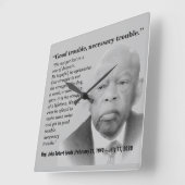 グッドトラブル，ジョン·ルイス，グレー スクエア壁時計 (傾斜)