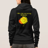 グッドナイトサンウィメンズフルジップフード付きスウェットシャツ パーカ (裏面)