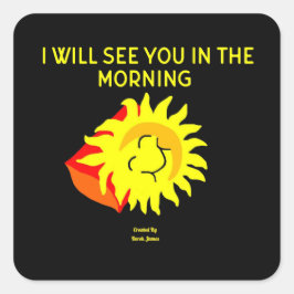 グッドナイトサンスクエアステッカー スクエアシール