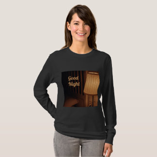 グッドナイトデザインのブラックフルスリーブTシャツ Tシャツ