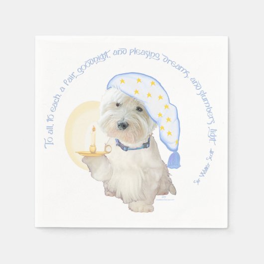 グッドナイトブルー スタンダードカクテルナプキン (正面)