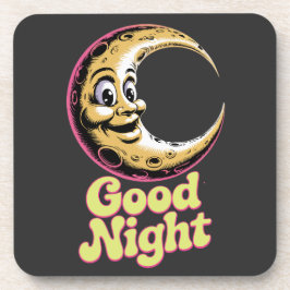 グッドナイトレトロムーン懸命プラスチックコースター コースター