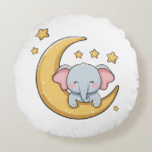グッドナイト眠いベビー象 ラウンドクッション (正面)