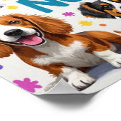 グッドバイブスとウェットノーズ 遊び心あふれる落書き ポスター (角)