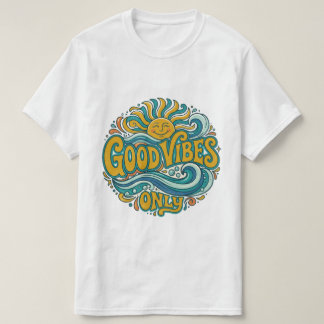 グッドバイブスオンリーTシャツ ポジティブ レトロ サンT Tシャツ