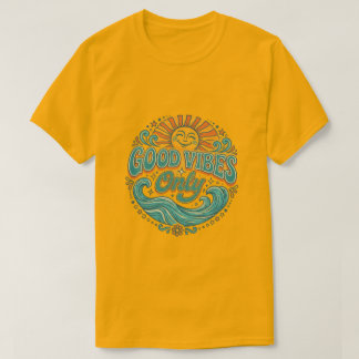 グッドバイブスオンリーTシャツ ポジティブ レトロ サンT Tシャツ