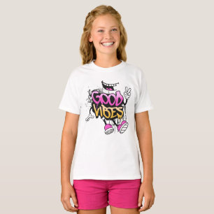 グッドバイブス落書きアート Tシャツ