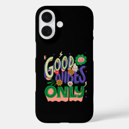 グッドバイブス イラストレーション タイポグラフィ iPhone 16ケース