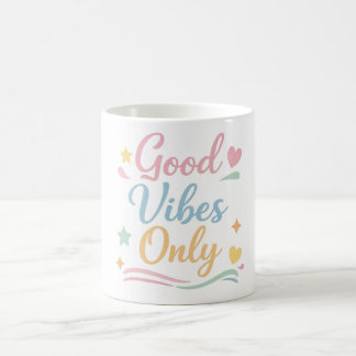 グッドバイブス・オンリー - パステル陶器マグカップ コーヒーマグカップ